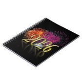 Happy New Year 2026 Fireworks Gold ノートブック (左側)