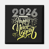 Happy New Year 2026 Fireworks Loading New Years Ev マグネット (正面)