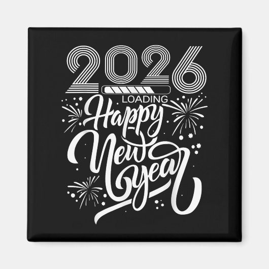 Happy New Year 2026 Fireworks Loading New Years Pa マグネット (正面)