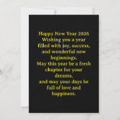 Happy New Year 2026 – Fireworks & Santa Sleigh Gre 招待状 (裏面)