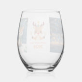 happy new year 2026 fox & reindeer  ステムなしワイングラス (裏面)