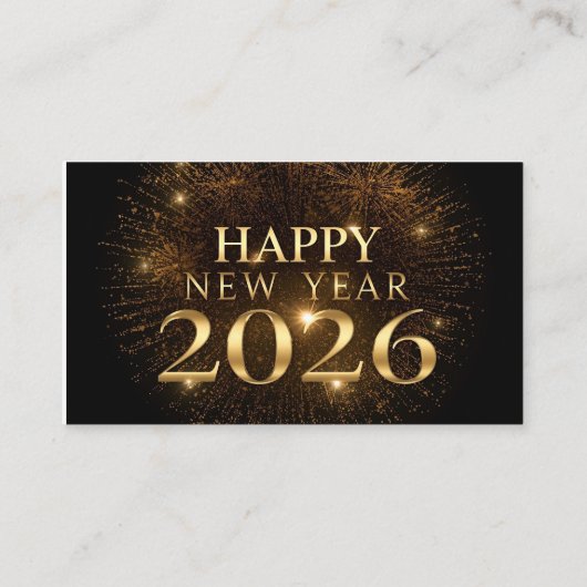 happy new year 2026 frosty elegant business card 名刺 (裏面)