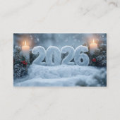 happy new year 2026 frosty elegant business card 名刺 (正面)
