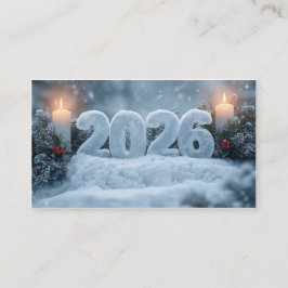 happy new year 2026 frosty elegant business card 名刺