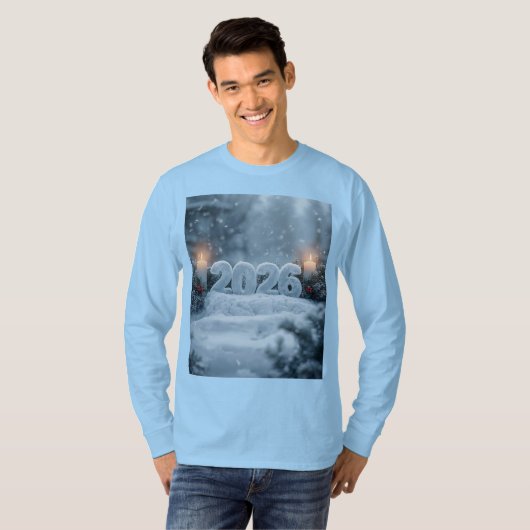 happy new year 2026 frosty winter long sleeve tシャツ (正面フル)