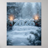 happy new year 2026 frosty winter poster ポスター (正面)