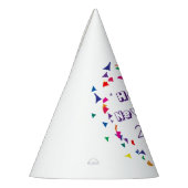 Happy New Year 2026 Fun Colorful Confetti Button パーティーハット (左)