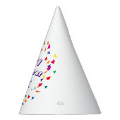 Happy New Year 2026 Fun Colorful Confetti Button パーティーハット (右)