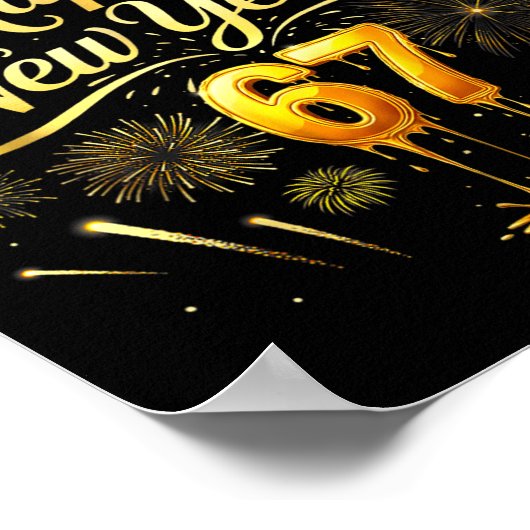 Happy New Year 2026 Funny 67 Six Seven Meme Gen Al ポスター (角)