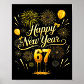 Happy New Year 2026 Funny 67 Six Seven Meme Gen Al ポスター (正面)