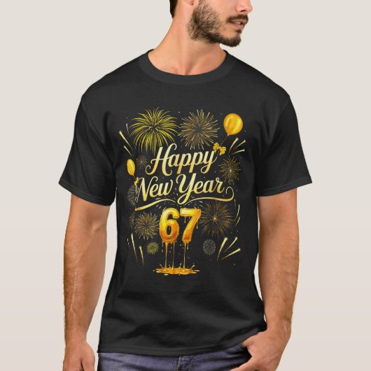 Happy New Year 2026 Funny 67 Six Seven Meme Gen Al Tシャツ (正面)