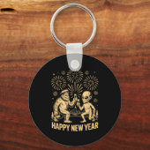 Happy New Year 2026 Funny Bigfoot And Alien Lovers キーホルダー (正面)