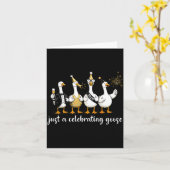 Happy New Year 2026 Funny Just A Celebrating Goose カード (黄色い花)