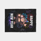 Happy New Year 2026 Funny Kids Bigfoot Lovers Part フリースブランケット (正面(横))