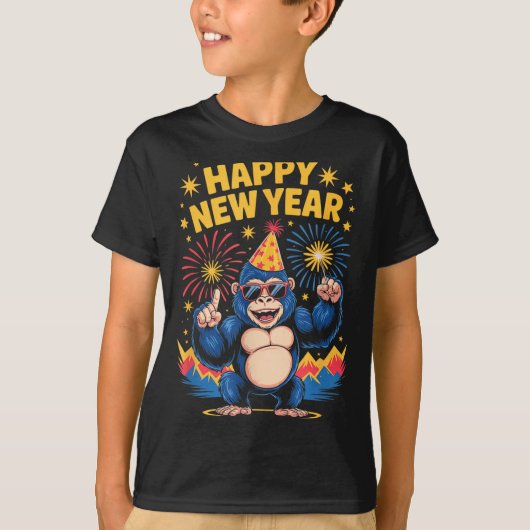 Happy New Year 2026 Funny Kids Bigfoot Lovers Part Tシャツ (正面)
