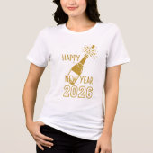 Happy New Year 2026 Glitter Sweatshirts for Women トライブレンドＴシャツ (正面)