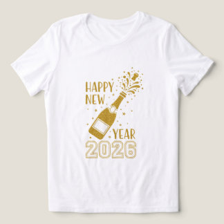 Happy New Year 2026 Glitter Tee for Women トライブレンドTシャツ