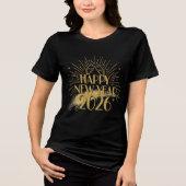 Happy New Year 2026 Glitter Tee for Women トライブレンドＴシャツ (正面)