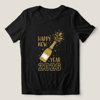 Happy New Year 2026 Glitter Tee for Women トライブレンドTシャツ