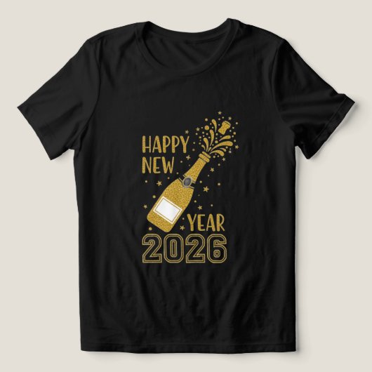  Happy New Year 2026 Glitter Tee for Women トライブレンドＴシャツ (デザイン正面)