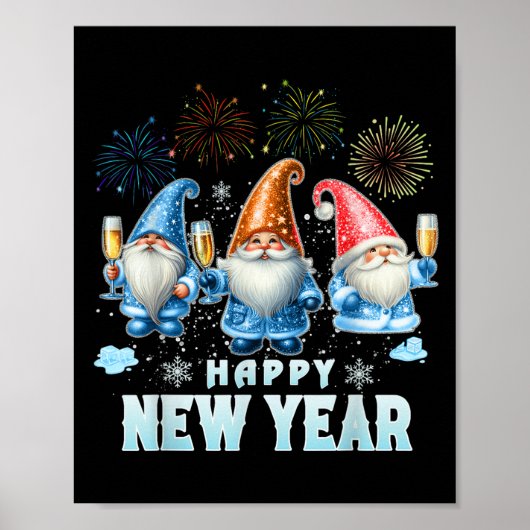 Happy New Year 2026 Gnomes Family Party New Years ポスター (正面)