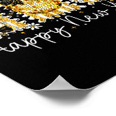 Happy New Year 2026 Gold Coquette Bow Disco Ball C ポスター (角)