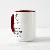 Happy New Year 2026 Gold Hand Heart Mug マグカップ (正面左)