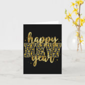 Happy New Year 2026 Gold Leopard Countdown Party F カード (黄色い花)