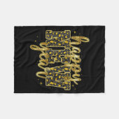 Happy New Year 2026 Gold Leopard Countdown Party F フリースブランケット (正面(横))