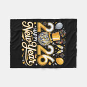 Happy New Year 2026 Gold Party Celebration Gift  フリースブランケット (正面(横))