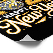 Happy New Year 2026 Gold Party Celebration Gift  ポスター (角)