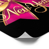 Happy New Year 2026 Gold Party Eve Family Xmas  ポスター (角)