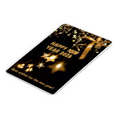 Happy New Year 2026 Gold Star Greeting Card マグネット (左側)