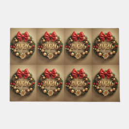 happy new year 2026 golden wreath door mat ドアマット