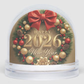 happy new year 2026 golden wreath snow globe (正面)
