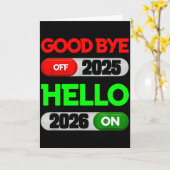 Happy New Year 2026 Goodbye 2025 Hello 2026  カード (黄色い花)