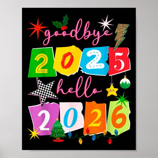 Happy New Year 2026 Goodbye 2025 Hello 2026  ポスター (正面)