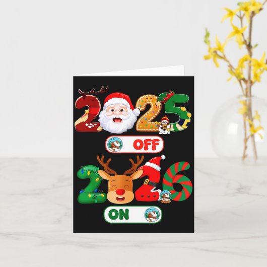 Happy New Year 2026 Goodbye 2025 Hello 2026 Christ カード (黄色い花)