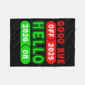 Happy New Year 2026 Goodbye 2025 Hello 2026 Matchi フリースブランケット (正面(横))