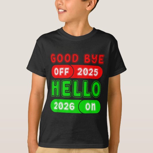 Happy New Year 2026 Goodbye 2025 Hello 2026 Matchi Tシャツ (正面)