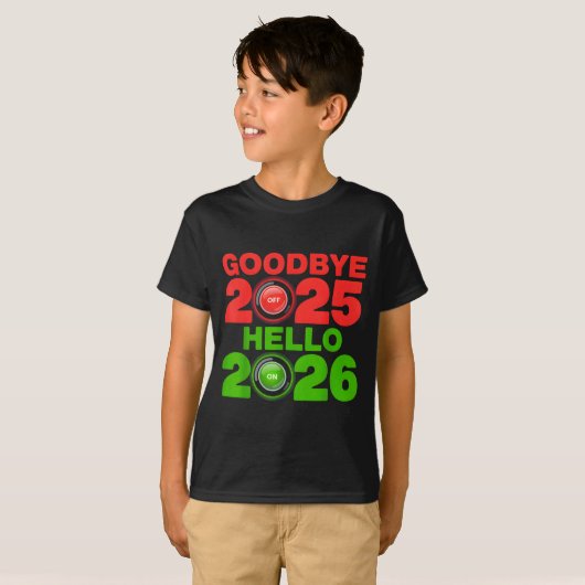 Happy New Year 2026 Goodbye 2025 Hello 2026  Tシャツ (正面フル)
