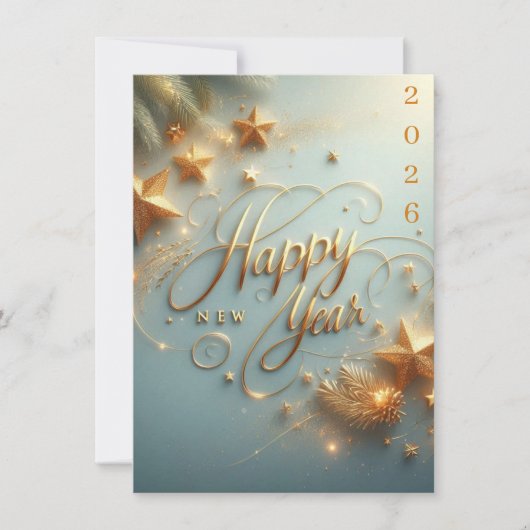 Happy New Year 2026 Greeting Card | Elegant  シーズンカード (正面)