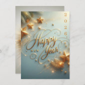 Happy New Year 2026 Greeting Card | Elegant  シーズンカード (正面/裏面)