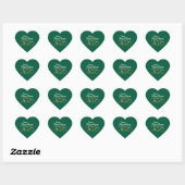 Happy New Year 2026 Heart Sticker Elegant Green ハートシール (シート)