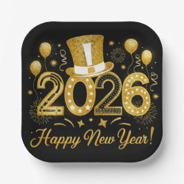 Happy New Year 2026 Holiday  ペーパープレート