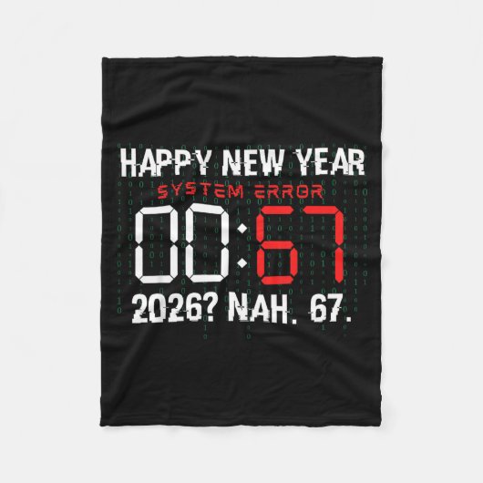 Happy New Year 2026 Humor Clock 6 7 Meme System Er フリースブランケット (正面)
