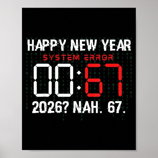 Happy New Year 2026 Humor Clock 6 7 Meme System Er ポスター (正面)
