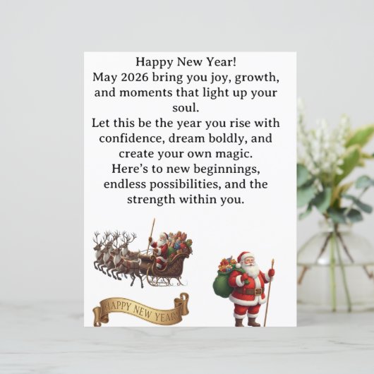 Happy New Year 2026 – Inspirational Greeting Card (スタンド正面)