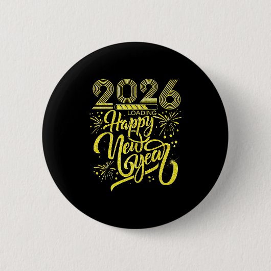 Happy New Year 2026 Loading Fireworksパーティー初演 缶バッジ (正面)