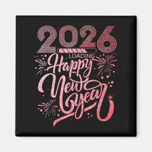 Happy New Year 2026 Loading Fireworksパーティー マグネット